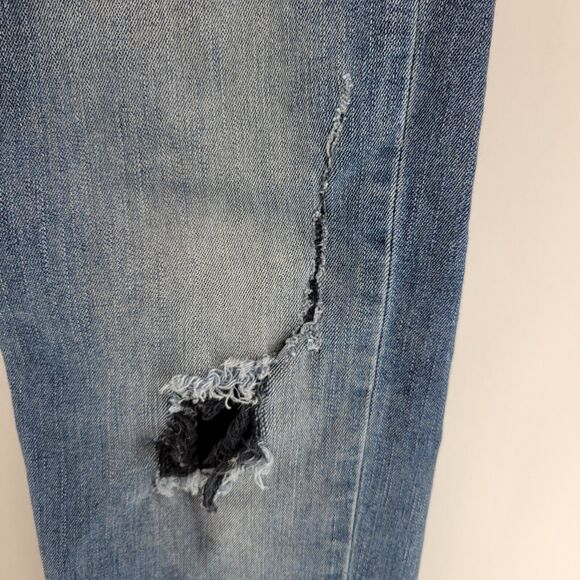 Diesel Jeans Mens 30x32 Thommer Slim Skinny Very Distressed Holes Rock And Roll - Picture 4 of 14